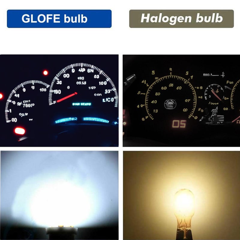 GLOFE T10 194 168 Dash Instrument White LED Light Bulbs Bright Panel Gauge Cluster Dashboard LED Light Bulbs 10Pcs/Set (White) - Image 3